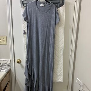 Story Charcoal Maxi Dress with Ruffle Hem